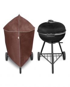Funda para barbacoa de jardín M, redonda, marrón (70-85 x 62 cm)