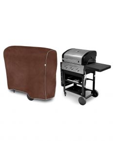 Funda para barbacoa de jardín M, ovalada, marrón (110 x 81-100 x 60 cm)