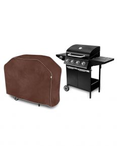 Funda para barbacoa de jardín L, trapezoidal, marrón (105 x 131-140 x 50 cm)