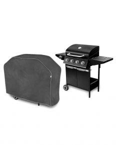 Funda para barbacoa de jardín L, trapezoidal, gris grafito (105 x 131-140 x 50 cm)