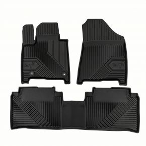 Alfombrillas de goma 3D No.77 para Hyundai Santa Fe V 7 plazas, 1.ª y 2.ª fila, PHEV desde 2023 (3 piezas)