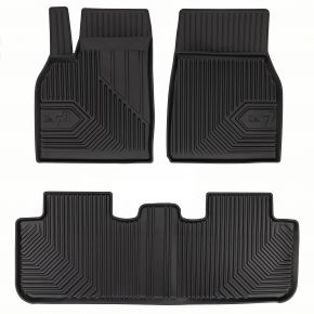 Alfombrillas de goma 3D No.77 para Tesla Model Y crossover, después del restyling desde 2025 (3 piezas)