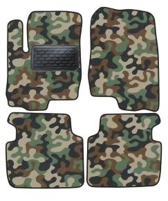 Alfombras textiles de camuflaje para Mitsubishi Colt 2003-up 4 piezas