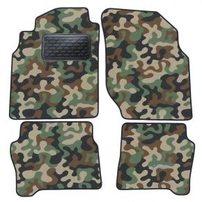 Alfombras textiles de camuflaje para Nissan Almera N16 2000-2006 4 piezas