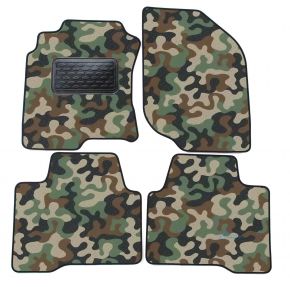 Alfombras textiles de camuflaje para Nissan X-Trail T30 2001-2007 4 piezas