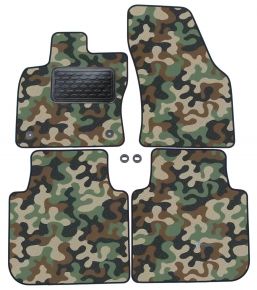 Alfombras textiles de camuflaje para Skoda Kodiaq 2017-up 4 piezas