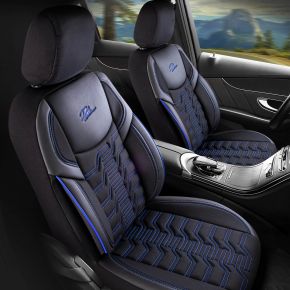 Fundas de asiento BERLIN negro-azul, delanteros 1+1