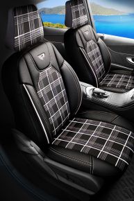 Fundas de asiento FETHIYE negro-blanco