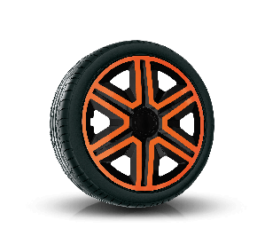 Tapacubos para HYUNDAI 16", ACTION DOUBLECOLOR NARANJA-NEGRO 4 pzs