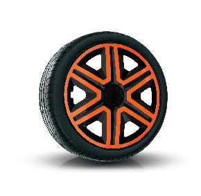 Tapacubos para VOLKSWAGEN 14", ACTION DOUBLECOLOR NARANJA-NEGRO 4 pzs