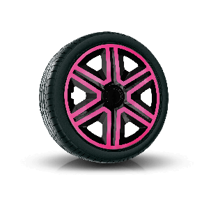 Tapacubos para SKODA 14", ACTION DOUBLECOLOR ROSA-NEGRO 4 pzs