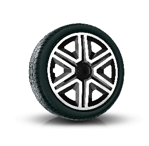 Tapacubos para HYUNDAI 16", ACTION DOUBLECOLOR BLANCO-NEGRO 4 pzs