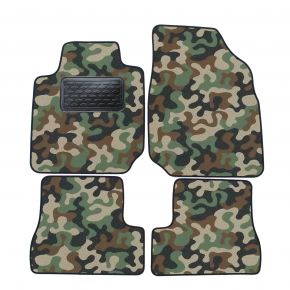 Alfombras textiles de camuflaje para Nissan Micra K12 2003-2009 4 piezas