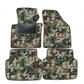 Alfombras textiles de camuflaje para Volkswagen Touran 2003-2010 4 piezas