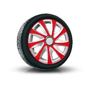 Tapacubos 14", DRIFT EXTRA rojo-plata 4pzs