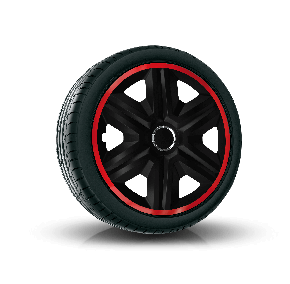 Tapacubos para BMW 16", FAST LUX ROJO-NEGRO 4 pzs
