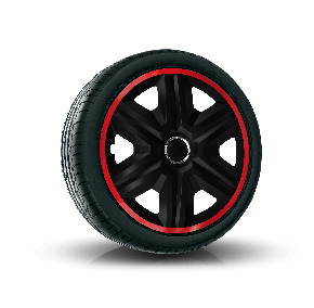 Tapacubos para MAZDA 14", FAST LUX ROJO-NEGRO 4 pzs