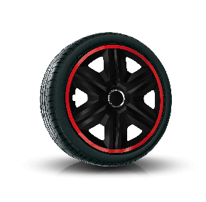 Tapacubos para CITROEN 14", FAST LUX ROJO-NEGRO 4 pzs