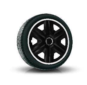 Tapacubos para MAZDA 14", FAST LUX BLANCO-NEGRO 4 pzs