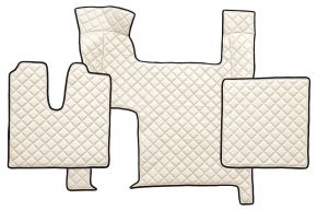 Alfombrillas de ecopiel Q para MAN TGX (01.2007-12.2017) - automático - dos cajones - Beige claro