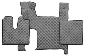 Alfombrillas de ecopiel Q para MAN TGX (01.2007-12.2017) - automático - dos cajones - Gris