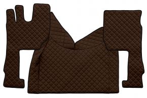 Alfombrillas de ecopiel Q para VOLVO FH 5 (desde 01.2020) - automático - asiento del acompañante neumático - Marrón
