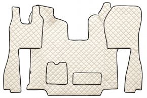 Alfombrillas de ecopiel Q para SCANIA R (01.2011-12.2016) - automático - asientos normales (no RECARO) - Beige claro