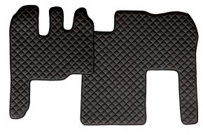 Alfombrillas de ecopiel Q para RENAULT MAGNUM MILLENIUM (01.2002-12.2007) - Negro/rojo