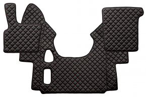Alfombrillas de ecopiel Q para DAF XF 95 (01.1997-12.2005) - manual - Negro/rojo