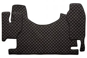 Alfombrillas de ecopiel Q para MERCEDES ACTROS MP 3 (01.2007-12.2010) - túnel alto - Negro/rojo