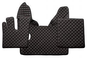 Alfombrillas de ecopiel Q para DAF XF 106 (01.2014-09.2021) - manual - Negro/rojo