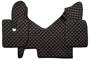 Alfombrillas de ecopiel Q para IVECO STRALIS HI-WAY (01.2013-12.2016) - automático - Negro/rojo