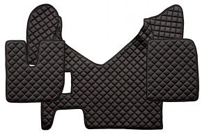 Alfombrillas de ecopiel Q para IVECO STRALIS HI-WAY (01.2013-12.2016) - manual - Negro/rojo