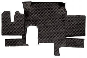 Alfombrillas de ecopiel Q para MAN TGX (01.2007-12.2017) - automático - un cajón - Negro/rojo