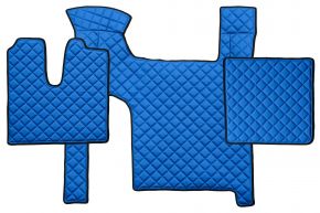 Alfombrillas de ecopiel Q para MAN TGX (01.2007-12.2017) - manual - dos cajones - Azul