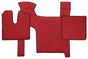 Alfombrillas de ecopiel Q para MAN TGX (01.2007-12.2017) - manual - dos cajones - Rojo