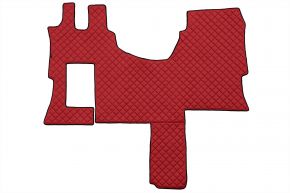 Alfombrillas de ecopiel Q para MERCEDES ACTROS MP 4 (01.2011-12.2018) - cabina SOLO-STAR - Rojo