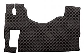 Alfombrillas de ecopiel Q para MERCEDES ACTROS MP 3 (01.2007-12.2010) - suelo plano - asiento del acompañante abatible - Negro/rojo