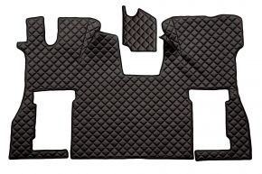 Alfombrillas de ecopiel Q para SCANIA S NEXTGEN (desde 01.2017) - asiento del acompañante neumático - Negro/rojo