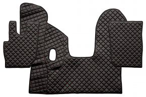 Alfombrillas de ecopiel Q para DAF CF (01.2013-12.2020) - manual - Negro/rojo