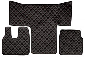 Alfombrillas de ecopiel Q para MAN TGL (01.2013-12.2019) - Negro/rojo
