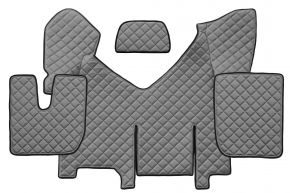 Alfombrillas de ecopiel Q para IVECO STRALIS HI-WAY (01.2013-12.2016) - automático - versión con frigorífico - Gris