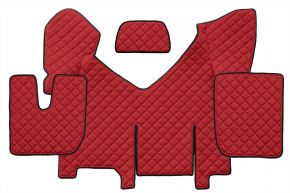 Alfombrillas de ecopiel Q para IVECO STRALIS HI-WAY (01.2013-12.2016) - automático - versión con frigorífico - Rojo