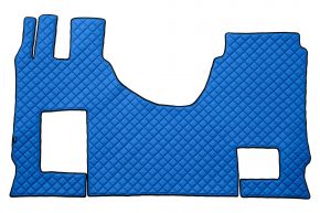 Alfombrillas de ecopiel Q para MERCEDES ACTROS MP 5 (desde 01.2019) - manual - asiento del acompañante abatible - Azul