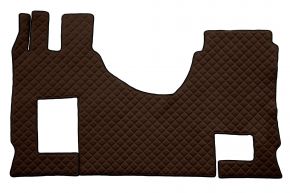 Alfombrillas de ecopiel Q para MERCEDES ACTROS MP 5 (desde 01.2019) - manual - asiento del acompañante abatible - Marrón