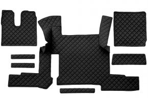 Alfombrillas de ecopiel Q para MAN TGX (01.2018-03.2020) - automático - dos cajones - Negro