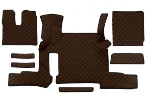 Alfombrillas de ecopiel Q para MAN TGX (01.2018-03.2020) - automático - dos cajones - Marrón