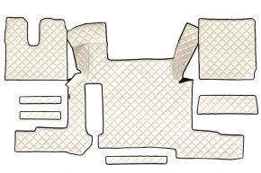 Alfombrillas de ecopiel Q para MAN TGX (01.2018-03.2020) - manual - dos cajones - Beige claro
