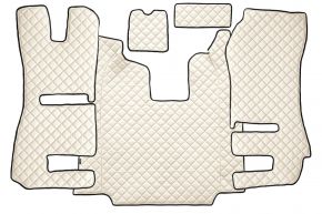 Alfombrillas de ecopiel Q para SCANIA R (01.2011-12.2016) - automático - asientos RECARO - asiento del acompañante abatible - Beige claro