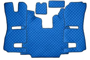 Alfombrillas de ecopiel Q para SCANIA R (01.2011-12.2016) - automático - asientos RECARO - asiento del acompañante neumático - Azul